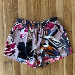 High Waist Floral Flowy Shorts with Elastic Waistband